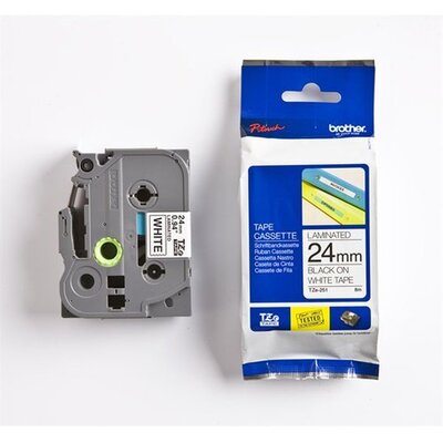 Trak BROTHER 24mm črn izpis na belem traku - TZE251