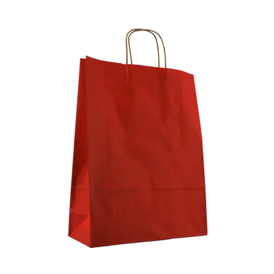 Vrečka papirnata MIDI 260x350x120mm temno rdeča