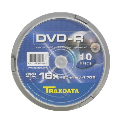 DVD-R medij TRAXDATA 4.7GB 16x speed Spindle 10/1 - komplet DVD-R medij TRAXDATA 4.7GB 16x speed Spindle 10/1 - komplet