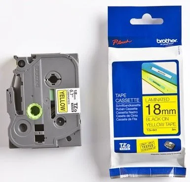 Trak BROTHER 18mm črn izpis na rumenem traku - TZE641 Trak BROTHER 18mm črn izpis na rumenem traku - TZE641