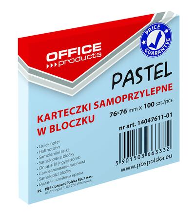 Blok samoljepljivi 76x76mm 100 listova Office products pastel plavi Blok samoljepljivi 76x76mm 100 listova Office products pastel plavi