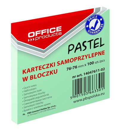 Blok samoljepljivi  76x76mm 100 listova Office products pastel zeleni