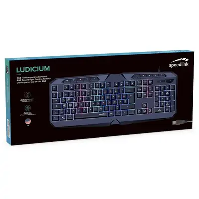 Tipkovnica SPEEDLINK Ludicium, RGB, US/HR layout, črna
