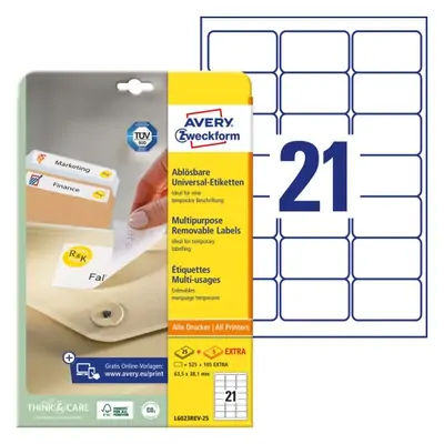 Etiketa laser/inkjet/copy  63.5x38.1mm Zweckform L6023 odlepljive 25/1