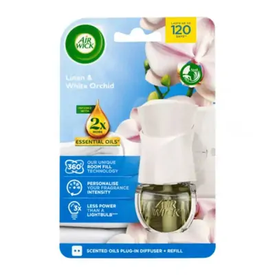 Osvežilec prostora električni micro Airwick z refilom 19ml Linen&White Orchid
