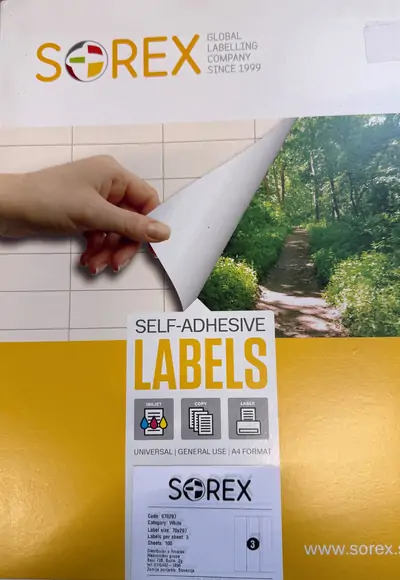 Etiketa laser/inkjet/copy  70,0x297 Sorex 100/1