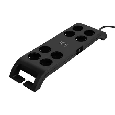 Kabelski podaljšek COMMEL šuko-M=> 8x šuko-Ž  2m sklopka, prednapetostna zaščita, 2xUBS-A, 1.5mm2, 16A, 250V, 3680W
