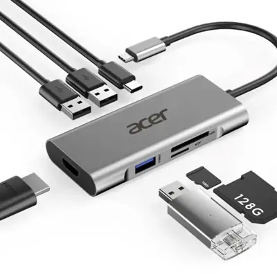 ACER 7in1 Type C dongle/mini dock 1xHDMI 3xUSB3.2 1xSD/TF 1xPD