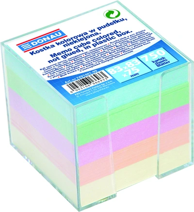 Kocka PVC s papirjem 9,2x9,2x8cm Donau 7491001-99 pastel papir Kocka PVC s papirjem 9,2x9,2x8cm Donau 7491001-99 pastel papir