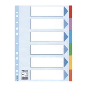 Pregrada kartonska A4 color 6 listov Esselte 100192 Pregrada kartonska A4 color 6 listov Esselte 100192