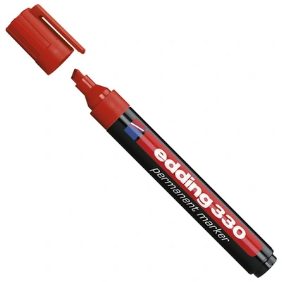 Marker permanentni 1-5mm Edding 330 prirezana konica rdeč Marker permanentni 1-5mm Edding 330 prirezana konica rdeč