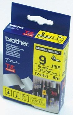 Trak BROTHER 9mm črn izpis na rumenem traku - TZES621 Trak BROTHER 9mm črn izpis na rumenem traku - TZES621