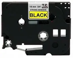 Trak BROTHER 18mm črn izpis na rumenem traku strong adhesiv - TZES641 Trak BROTHER 18mm črn izpis na rumenem traku strong adhesiv - TZES641