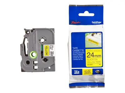 Trak BROTHER 24mm črn izpis na rumenem traku strong adhesiv - TZES651 Trak BROTHER 24mm črn izpis na rumenem traku strong adhesiv - TZES651