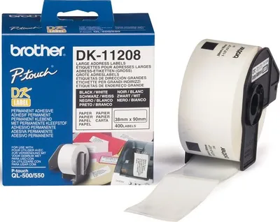Trak BROTHER DK11208 velika naslovna nalepka 38x90mm 400kom Trak BROTHER DK11208 velika naslovna nalepka 38x90mm 400kom