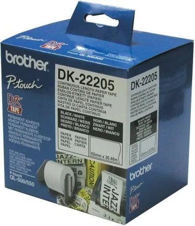 Trak BROTHER DK22205 papirni trak 62mm-Šx30.48m-D Trak BROTHER DK22205 papirni trak 62mm-Šx30.48m-D