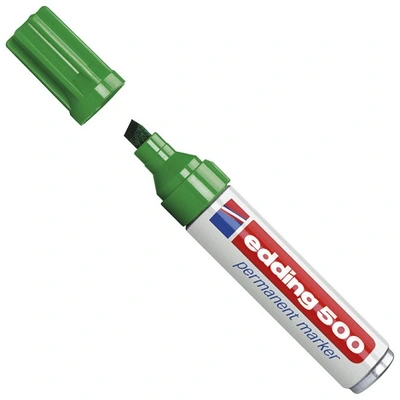 Marker permanentni 2-7mm Edding 500 prirezana konica zelen Marker permanentni 2-7mm Edding 500 prirezana konica zelen