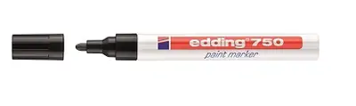 Marker permanentni lakirni 2-4mm Edding 750 okrogla konica črn