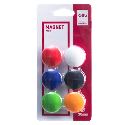 Magneti premer 30mm Deli 7825 6/1 mešane barve Magneti premer 30mm Deli 7825 6/1 mešane barve