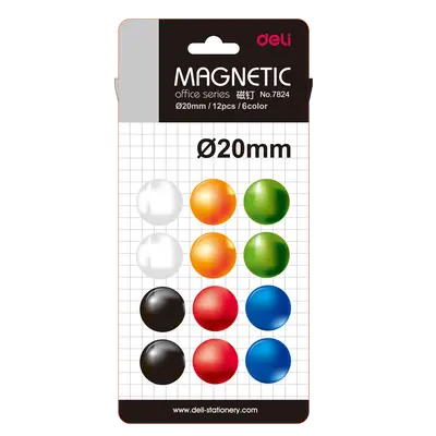 Magneti premer 20mm Deli 7824 12/1 mešane barve Magneti premer 20mm Deli 7824 12/1 mešane barve