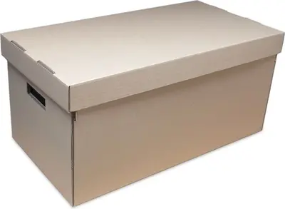 Škatla kartonska arhivska s pokrovom in luknjami za prijem 520x330x300mm 3-slojna Škatla kartonska arhivska s pokrovom in luknjami za prijem 520x330x300mm 3-slojna