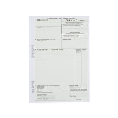 TI.XIII-31 Potvrda o prometu robe EUR-1 NN TI.XIII-31 Potvrda o prometu robe EUR-1 NN