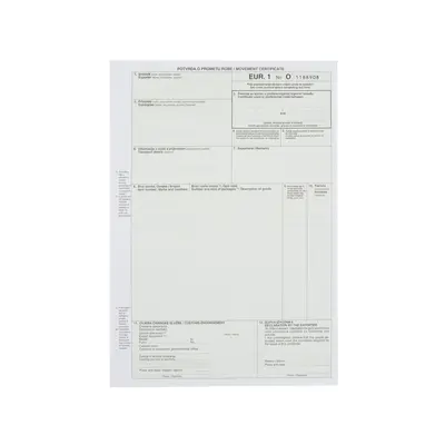 TI.XIII-31 Potvrda o prometu robe EUR-1 NN TI.XIII-31 Potvrda o prometu robe EUR-1 NN