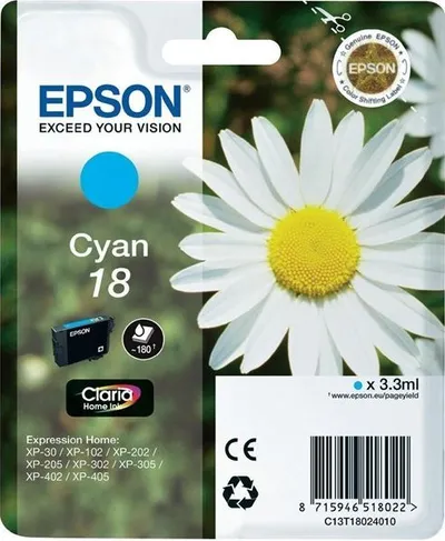 Črnilo EPSON T1802 Cyan 18 original Črnilo EPSON T1802 Cyan 18 original
