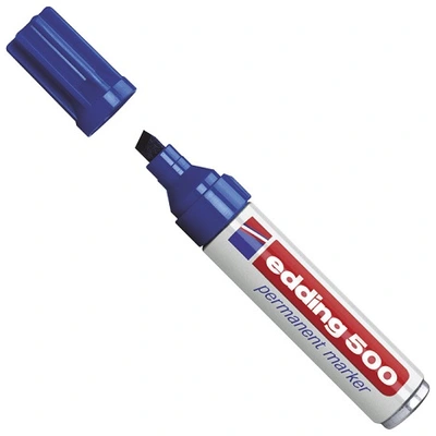 Marker permanentni 2-7mm Edding 500 prirezana konica moder Marker permanentni 2-7mm Edding 500 prirezana konica moder