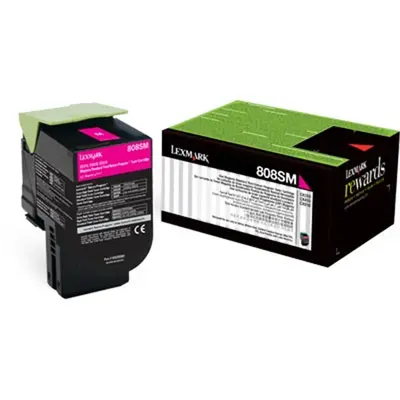 Toner LEXMARK CX310/ 410/ 510 Magenta 808SM original Toner LEXMARK CX310/ 410/ 510 Magenta 808SM original