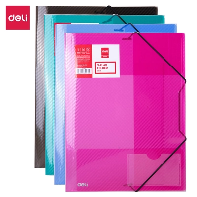 Mapa z elastiko PVC A4 Deli W39579 mix 5 transparentnih barv Mapa z elastiko PVC A4 Deli W39579 mix 5 transparentnih barv