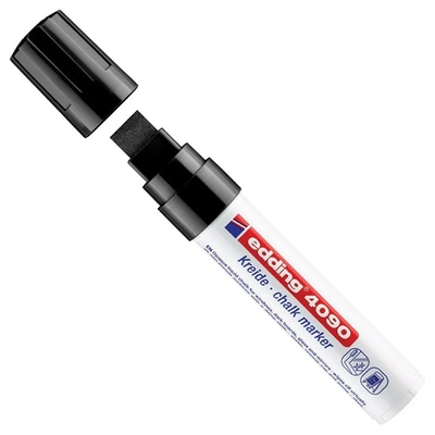 Marker za steklo 4-15mm ne permanenten Edding 4090 prirezana konica črn Marker za steklo 4-15mm ne permanenten Edding 4090 prirezana konica črn