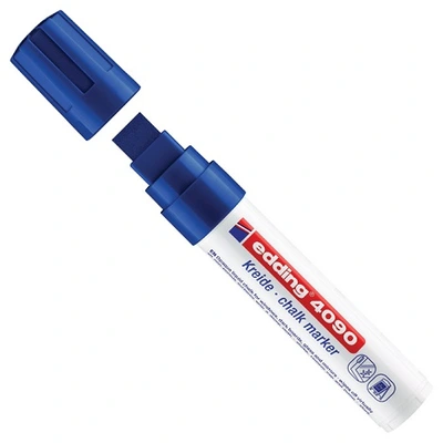 Marker za steklo 4-15mm ne permanenten Edding 4090 prirezana konica moder Marker za steklo 4-15mm ne permanenten Edding 4090 prirezana konica moder