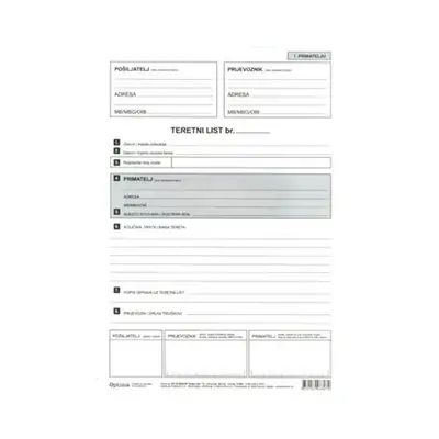 TI.VI-56b/ncr Teretni list A4, 3x33 listova TI.VI-56b/ncr Teretni list A4, 3x33 listova
