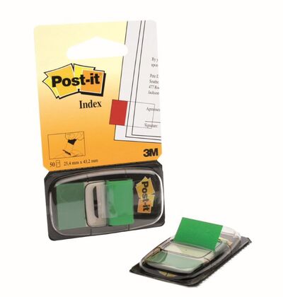 Zastavica 25,4x43,2mm 50 listov film polprozoren 3M 680-3 zelena