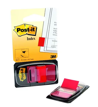 Zastavica 25,4x43,2mm 50 listov film polprozoren 3M 680-1 rdeča Zastavica 25,4x43,2mm 50 listov film polprozoren 3M 680-1 rdeča