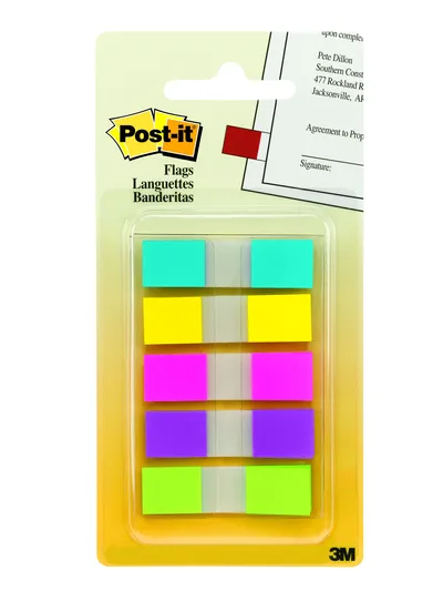 Zastavica 43,1x11,9mm 5x20 listov film polprozoren 3M 683-5CB blister 5 barv Zastavica 43,1x11,9mm 5x20 listov film polprozoren 3M 683-5CB blister 5 barv